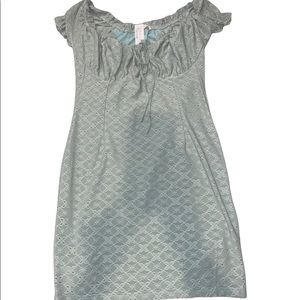 Mint green spring dress.